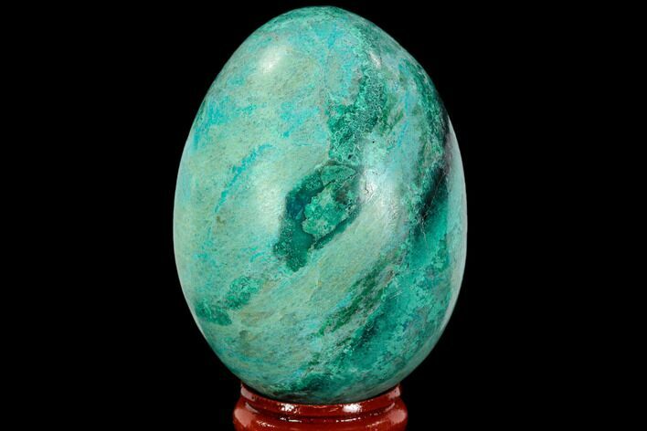 Polished Chrysocolla & Malachite Egg - Peru #108804
